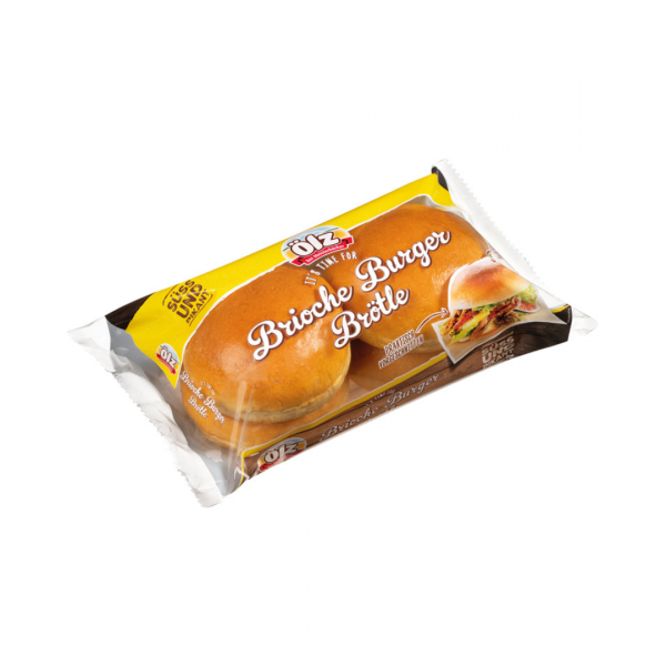 Ölz Brioche Burger Brötle, vorgeschnitten, 4 Stück, 200 Gramm Packung